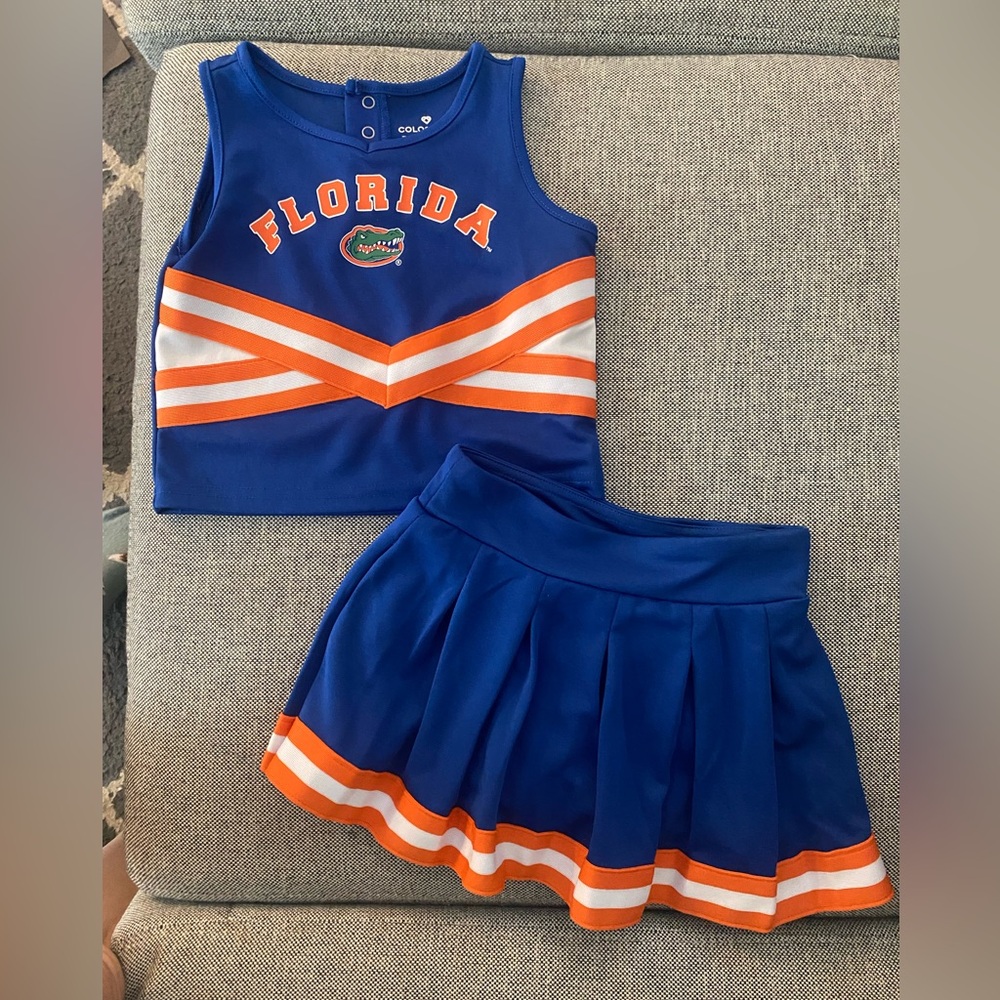 4T Florida Gator orange and blue girls cheer outfit